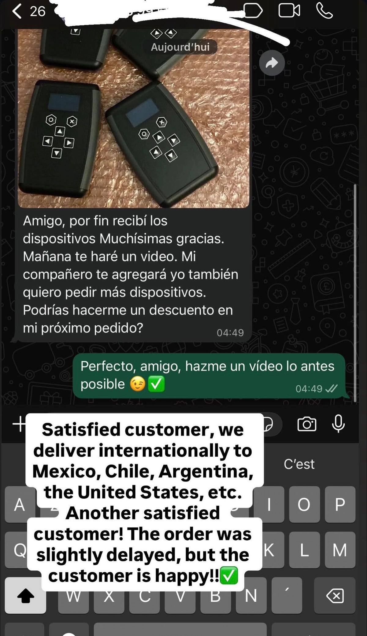 Customer message and photo shared in NOCTRA Instagram highlights