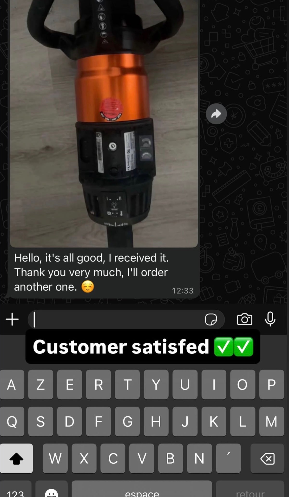 Customer message and photo shared in NOCTRA Instagram highlights
