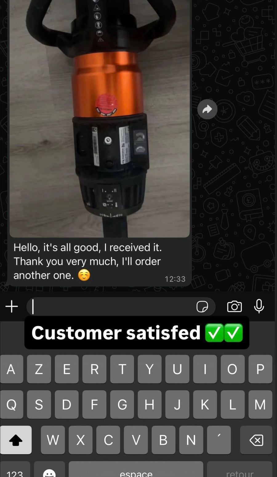 Customer message and photo shared in NOCTRA Instagram highlights